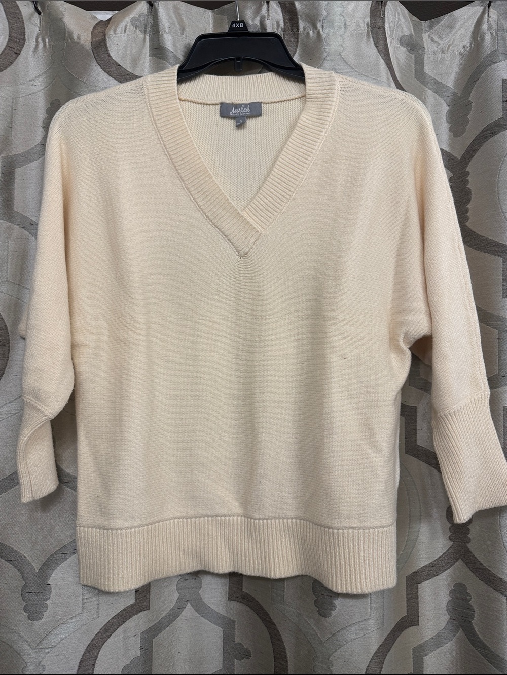 Marled Cream V-Neck Women’s Sweater